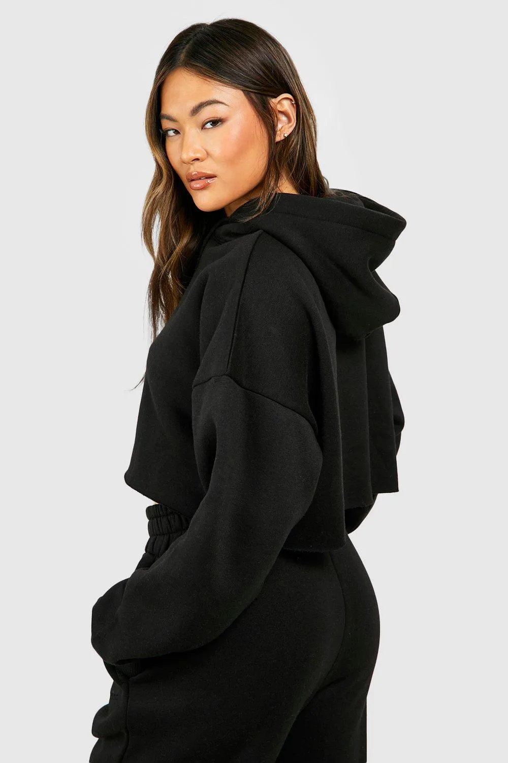 Hoodies & Sweatshirts | Cropped Raw Hem Hoodie | boohoo