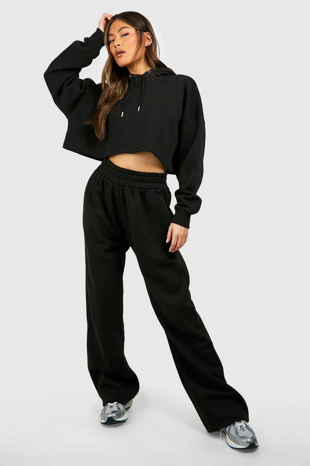 Hoodies & Sweatshirts | Cropped Raw Hem Hoodie | boohoo