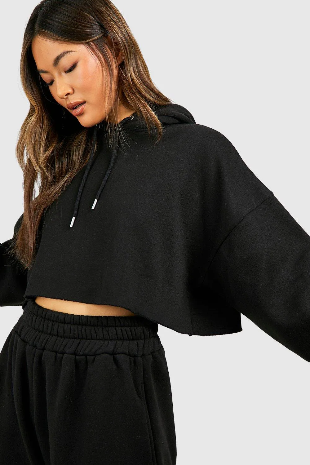 Hoodies & Sweatshirts | Cropped Raw Hem Hoodie | boohoo