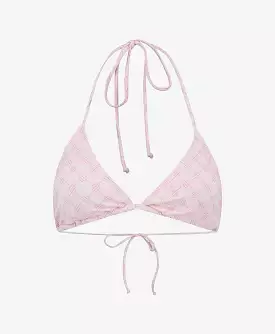 Ice Pink Reya Monogram Bikini Top