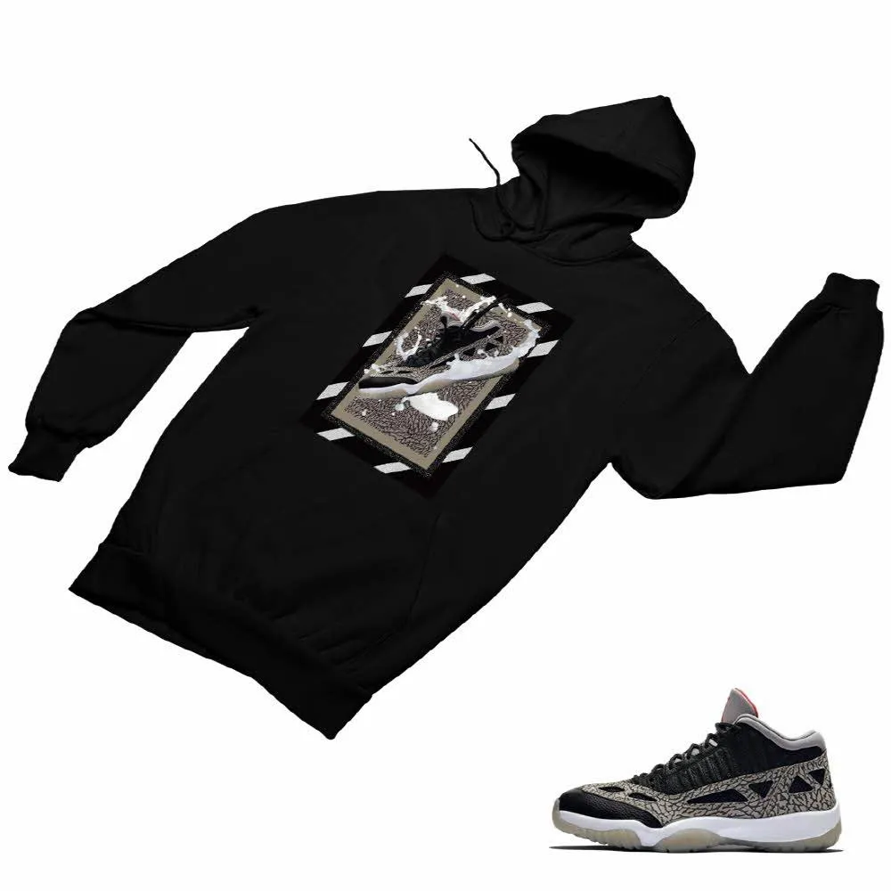 Jordan 11 Black Cement Matching Custom Designed HoodiesJD 11-5-8-29