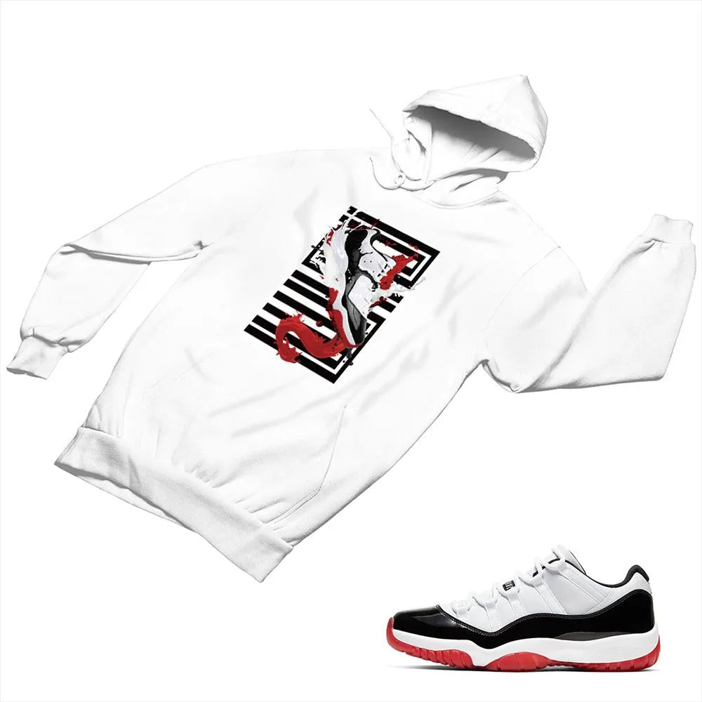 Jordan 11 White Bred Matching Custom Designed Hoodies JD 11-5-7-29