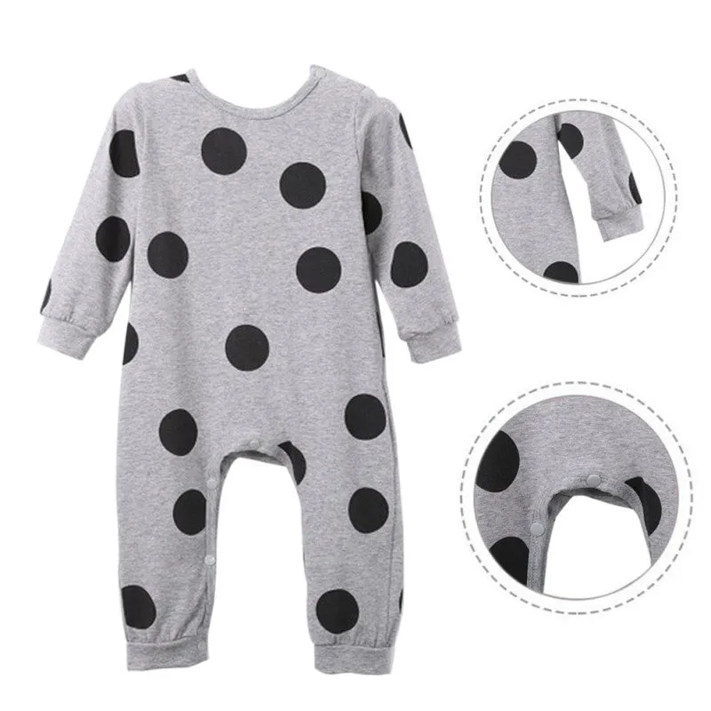 Kids Clothes Cotton Cute Toddler Baby Girls Boys Romper Polka Dot Jumpsuit Children Outfits SM6