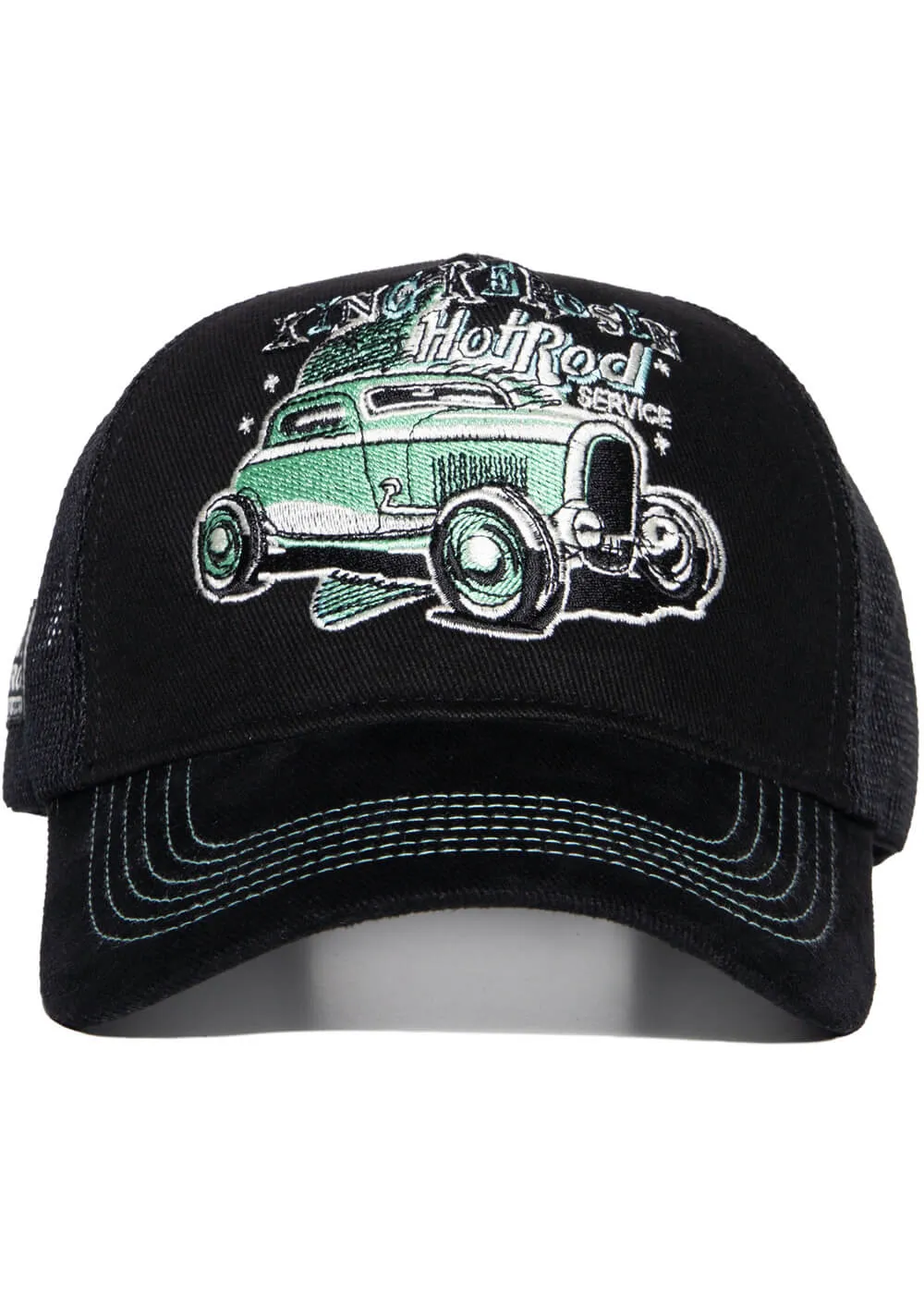 King Kerosin Men's Hot Rod Service Trucker Cap Black