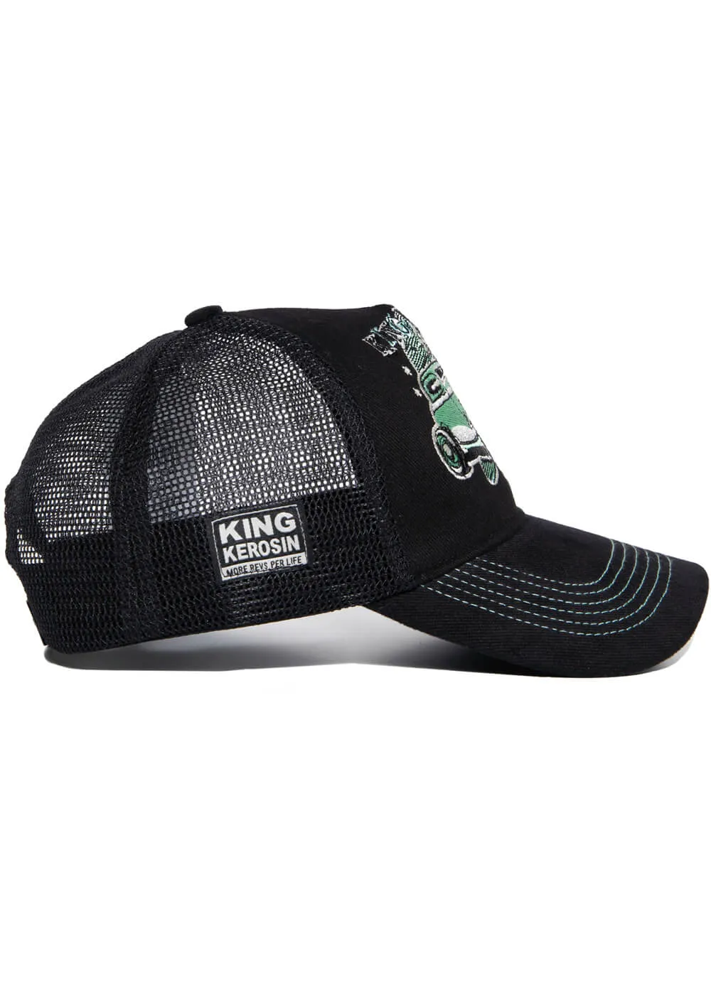 King Kerosin Men's Hot Rod Service Trucker Cap Black