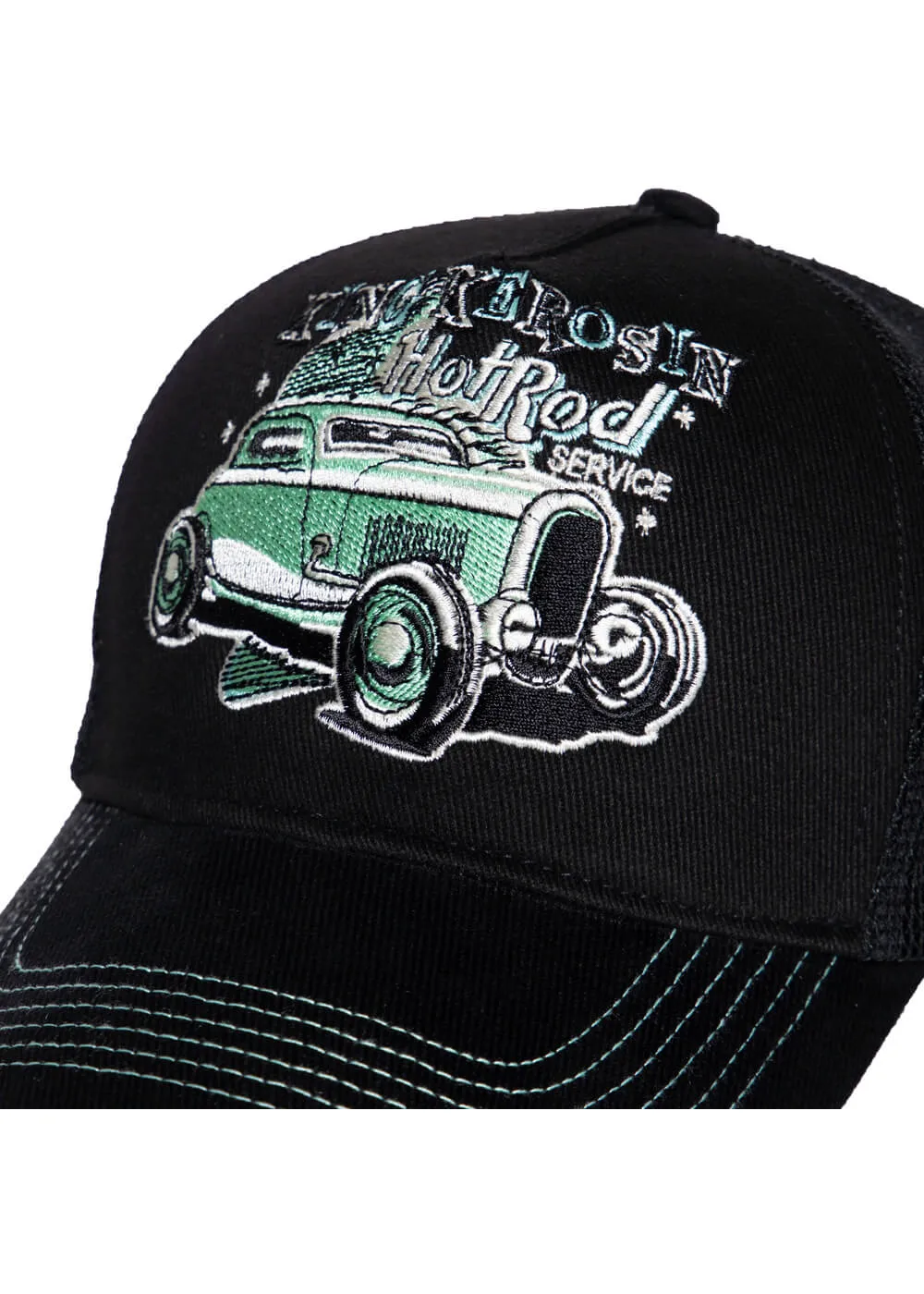 King Kerosin Men's Hot Rod Service Trucker Cap Black