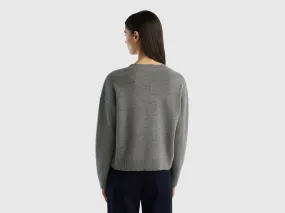 Knit sweater in pure cashmere - Dark Gray | Benetton