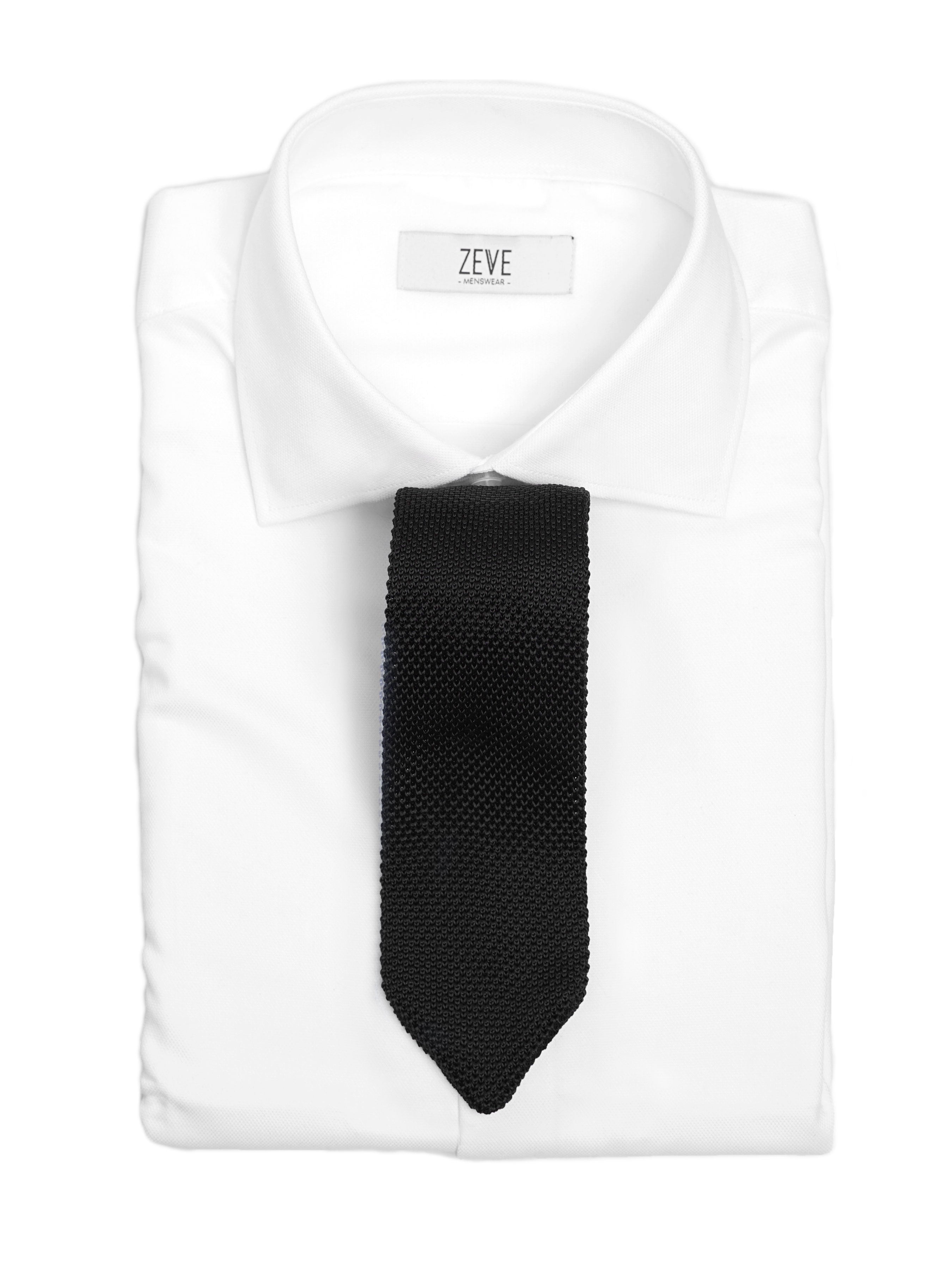 Knit Tie - Black Solid