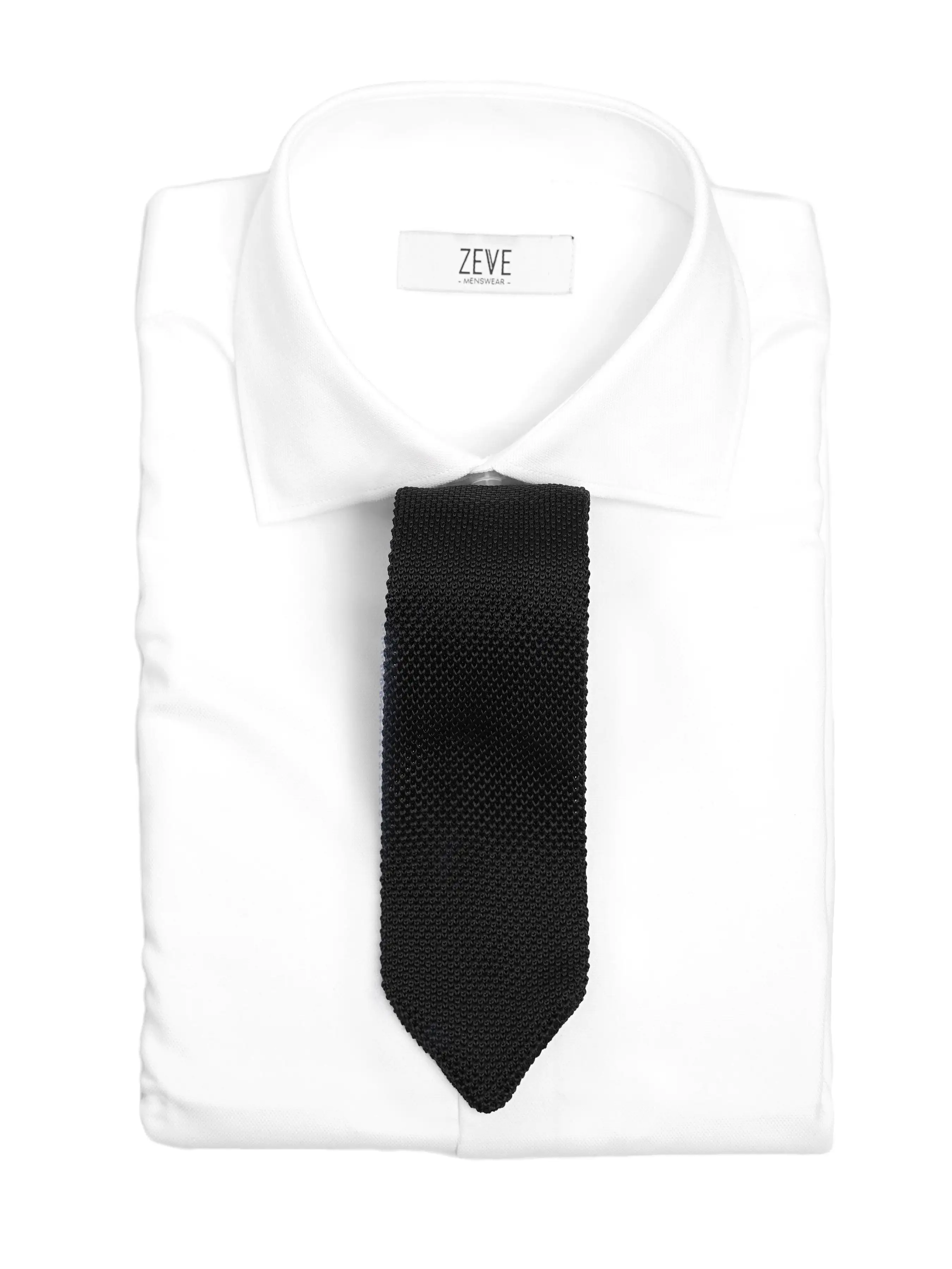 Knit Tie - Black Solid