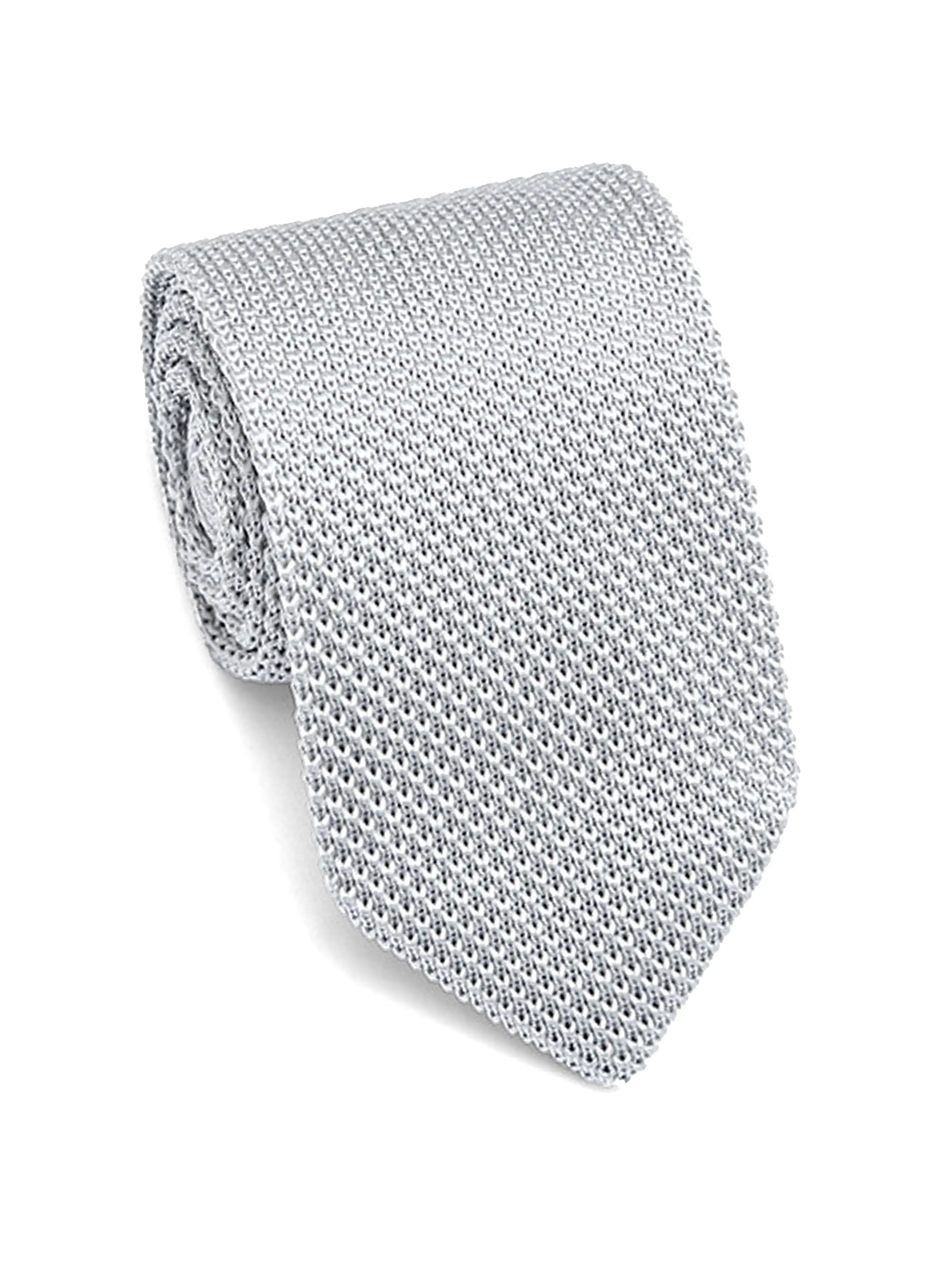 Knit Tie - Light Grey