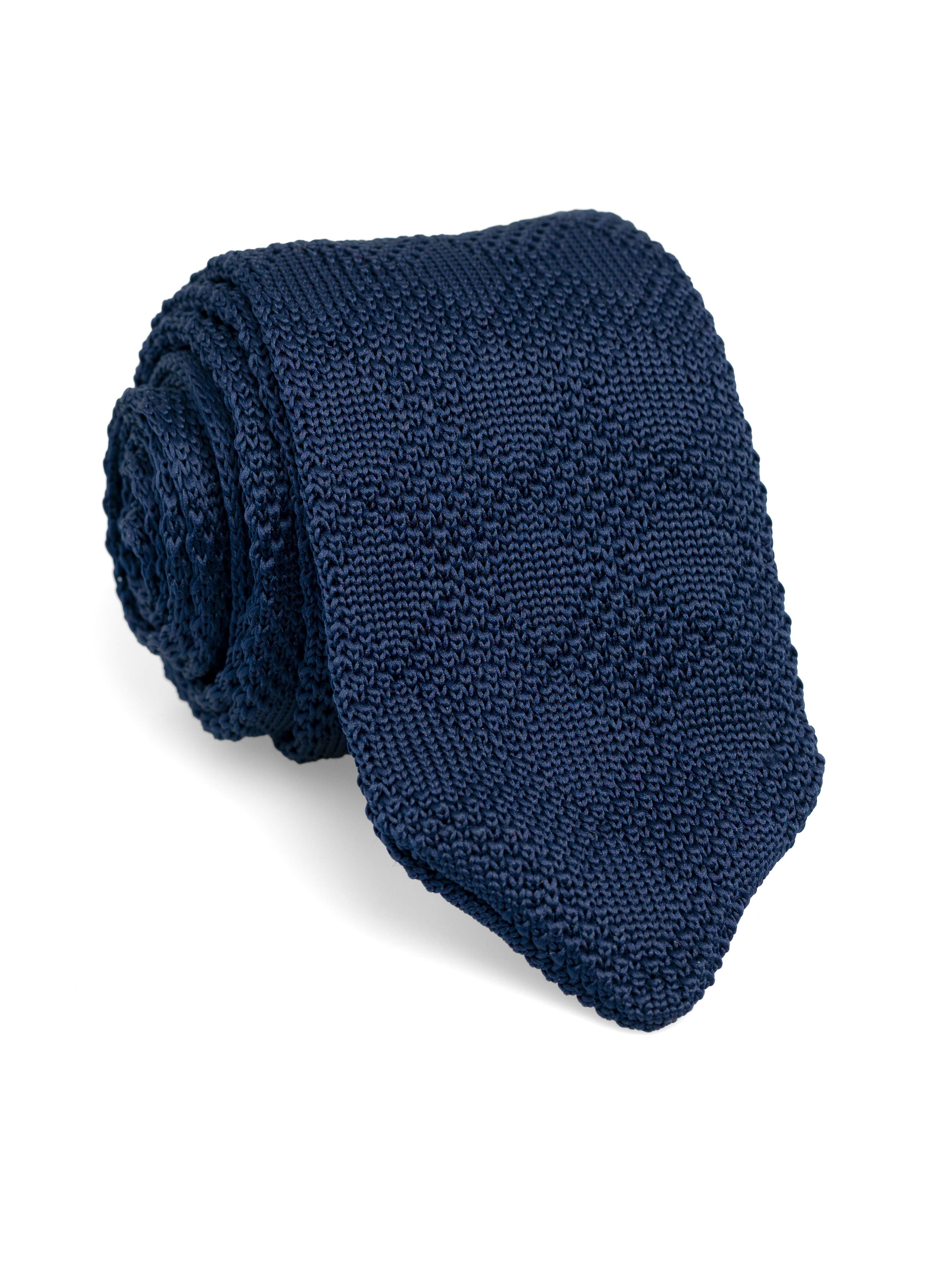 Knit Tie - Navy Blue