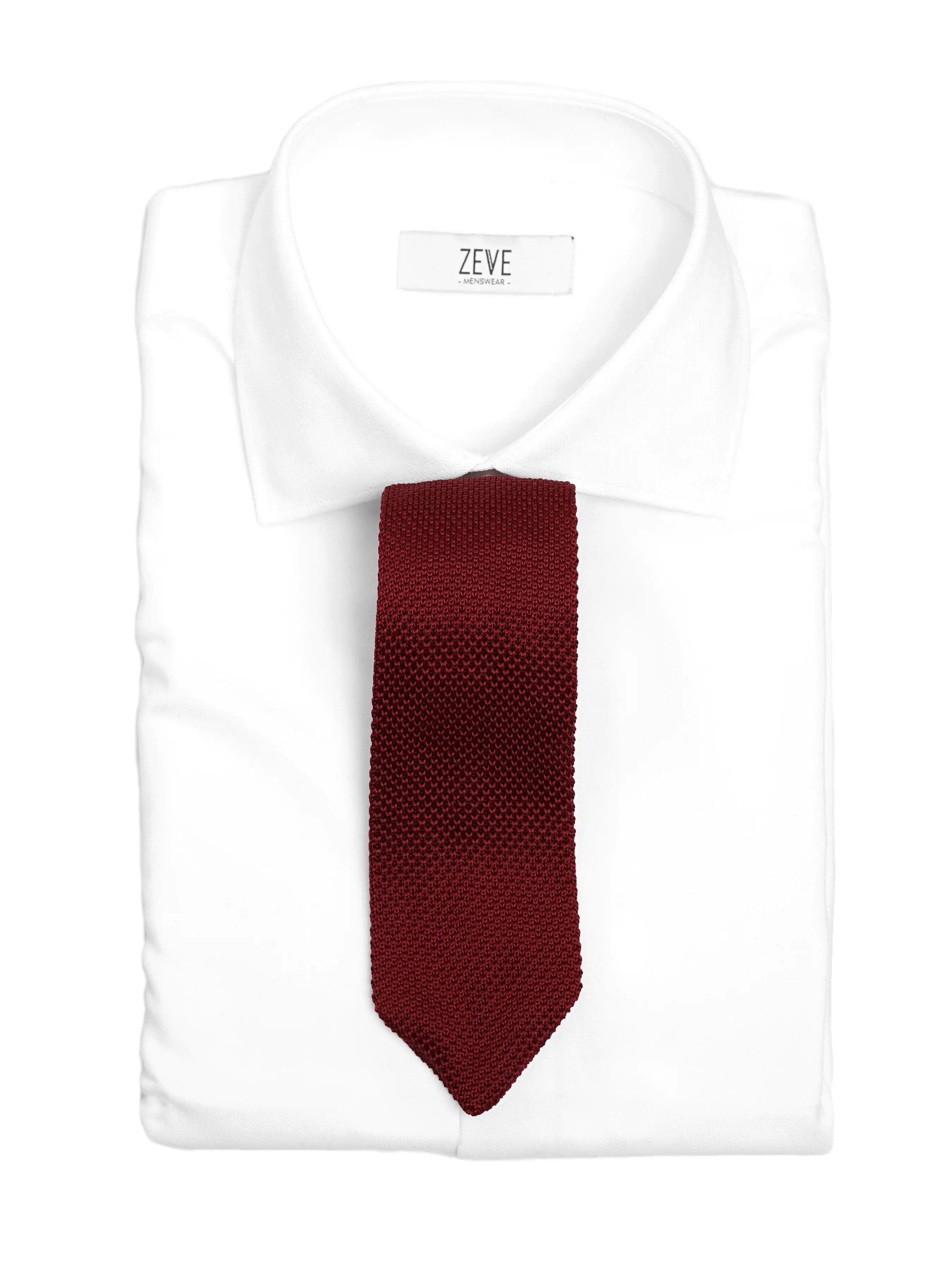 Knit Tie - Red Burgundy