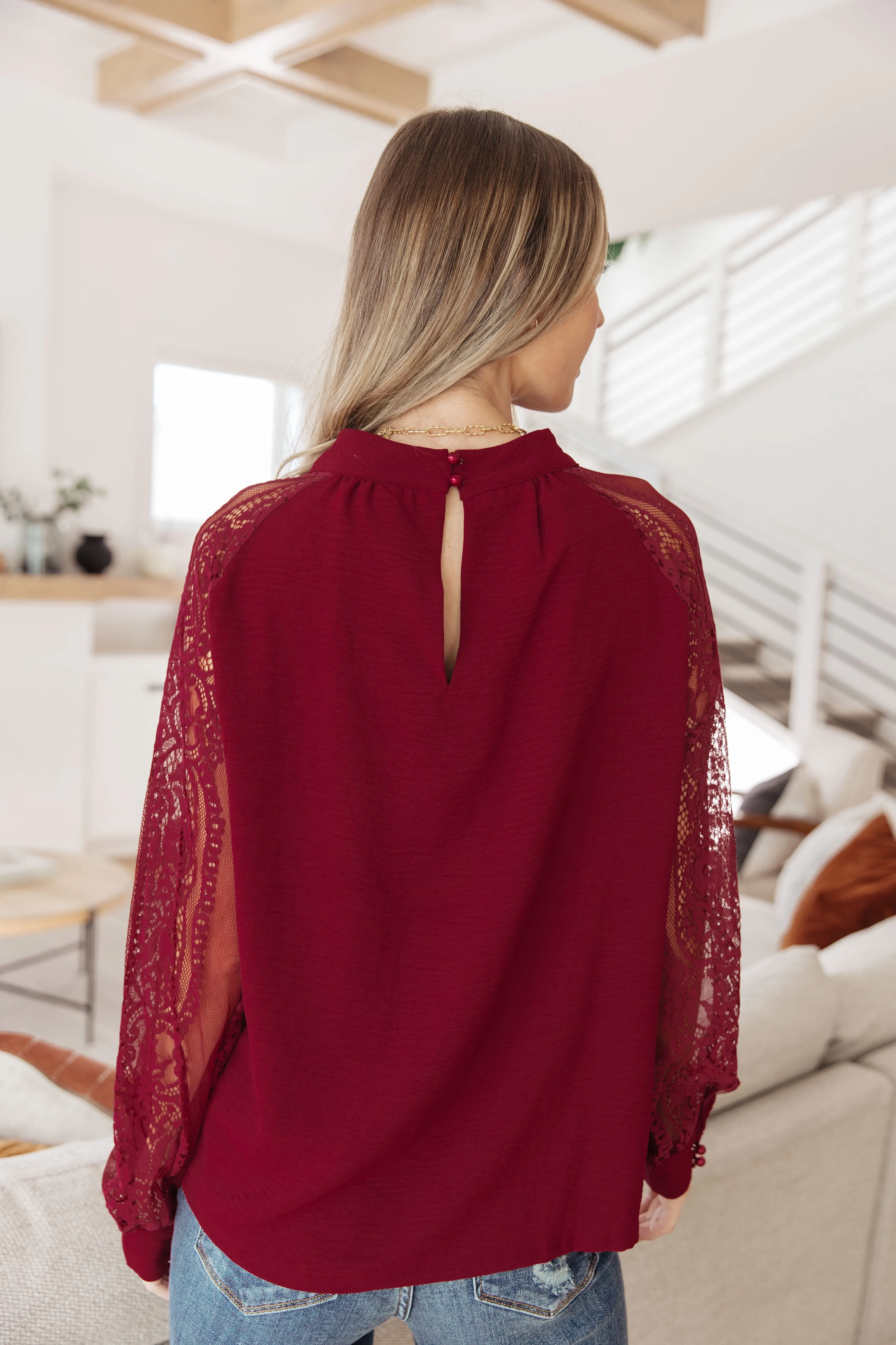 Lace  Sleeves Blouse