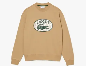 LACOSTE LOOSE-FIT OVERSIZED LOGO  FLEECE SWEATSHIRT -Men’s- BEIGE