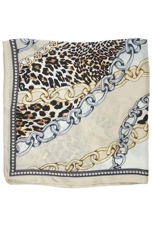 Leopard - Animal print creme colored scarf