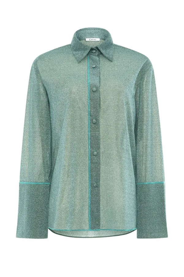 Lumiere Sleeves Shirt Aqua