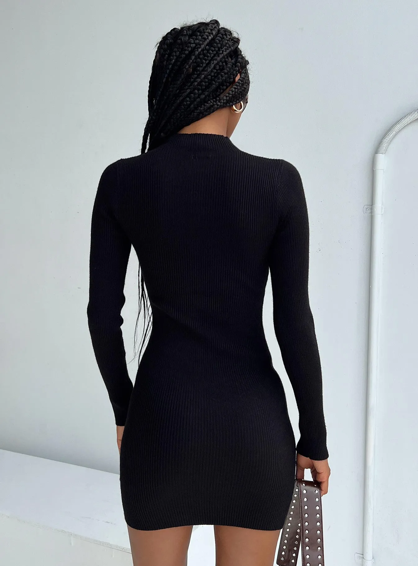 Lyvia Long Sleeve Mini Dress Black