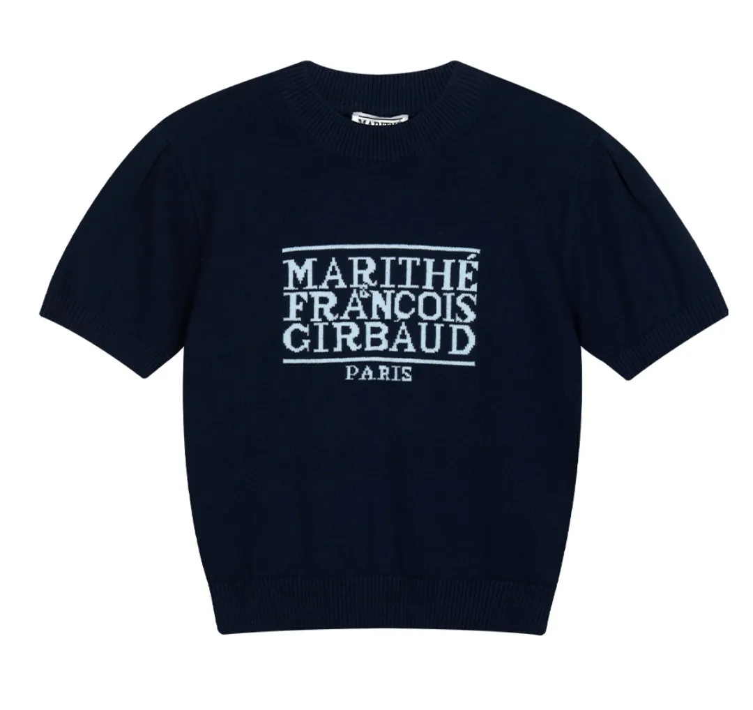 Marithe + Francois Girbaud  |Crew Neck Casual Style Nylon Rib Street Style Plain