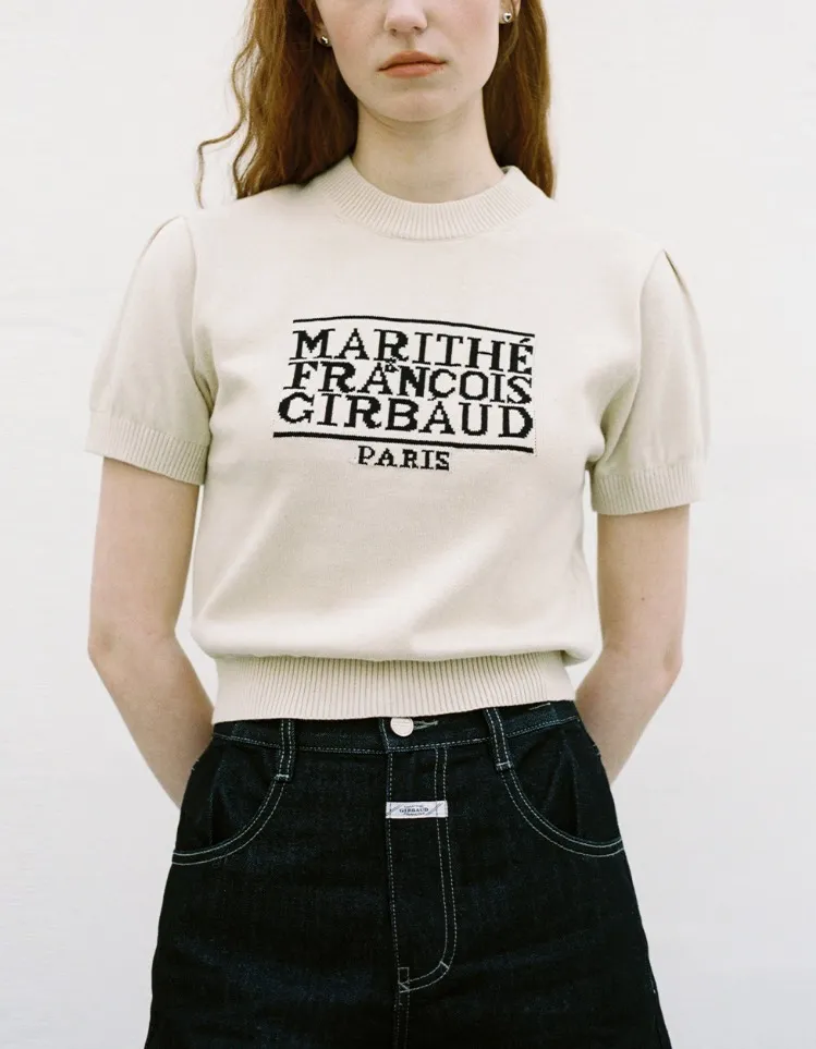 Marithe + Francois Girbaud  |[MARITHE]★W CLASSIC LOGO HALF KNIT