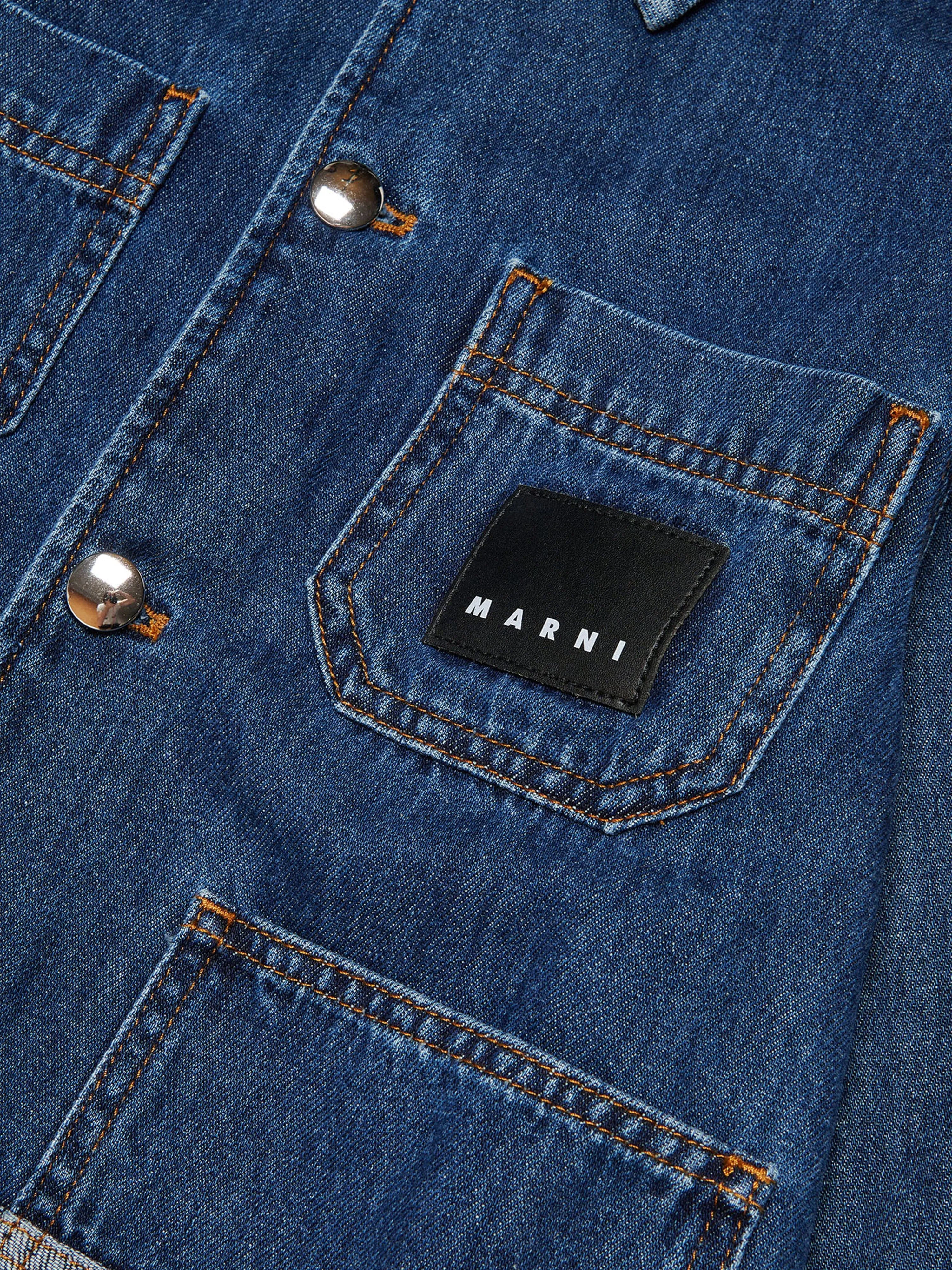 MARNI Kids Two-Tone Denim Jacket in Blue