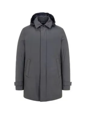 Men s Detachable Hood Goose Down Sub Zero Coat Charcoal Gray 270186