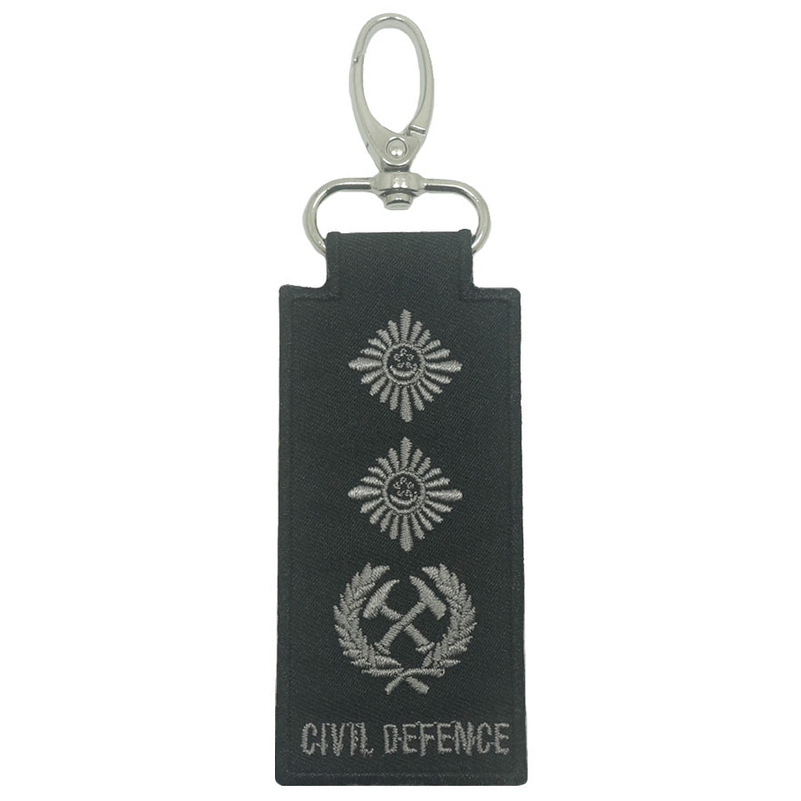 MINI SCDF RANK KEYCHAIN - BLACK FOLIAGE SENIOR ASSISTANT COMMISSIONER (SAC)