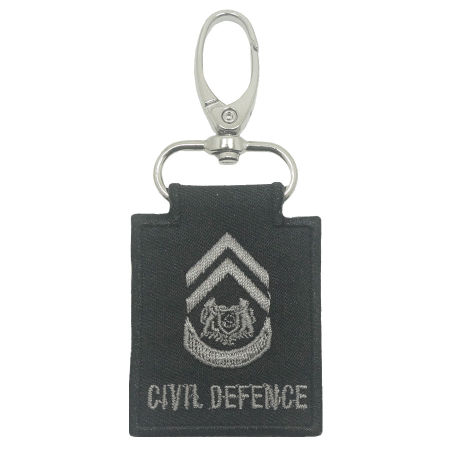 MINI SCDF RANK KEYCHAIN - BLACK FOLIAGE WARRANT OFFICER 2 (WO2)