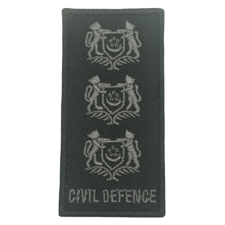 MINI SCDF RANK PATCH BLACK FOLIAGE - COLONEL (COL)