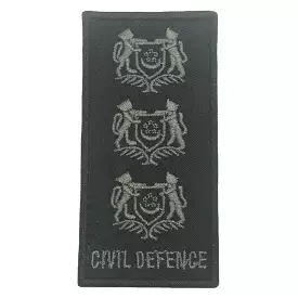 MINI SCDF RANK PATCH BLACK FOLIAGE - COLONEL (COL)