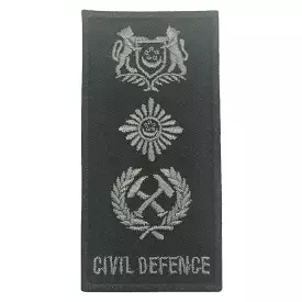 MINI SCDF RANK PATCH BLACK FOLIAGE - COMMISSIONER (COMR)