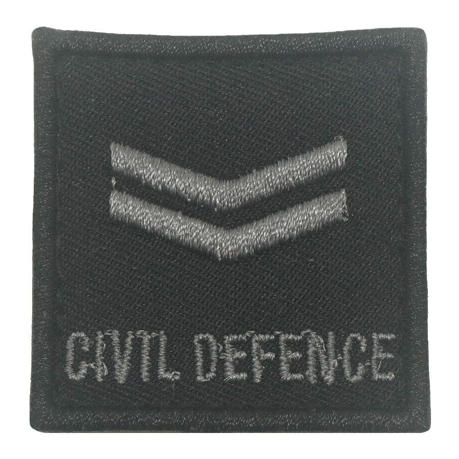 MINI SCDF RANK PATCH BLACK FOLIAGE - CORPORAL (CPL)