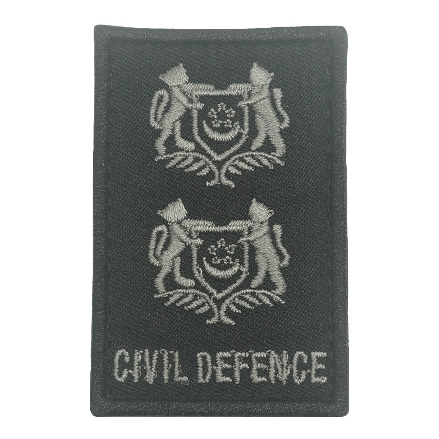 MINI SCDF RANK PATCH BLACK FOLIAGE - LIEUTENANT COLONEL (LTC)