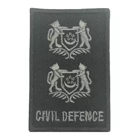 MINI SCDF RANK PATCH BLACK FOLIAGE - LIEUTENANT COLONEL (LTC)