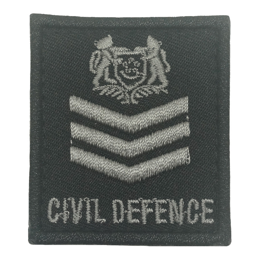 MINI SCDF RANK PATCH BLACK FOLIAGE - STAFF SERGEANT (SSG)