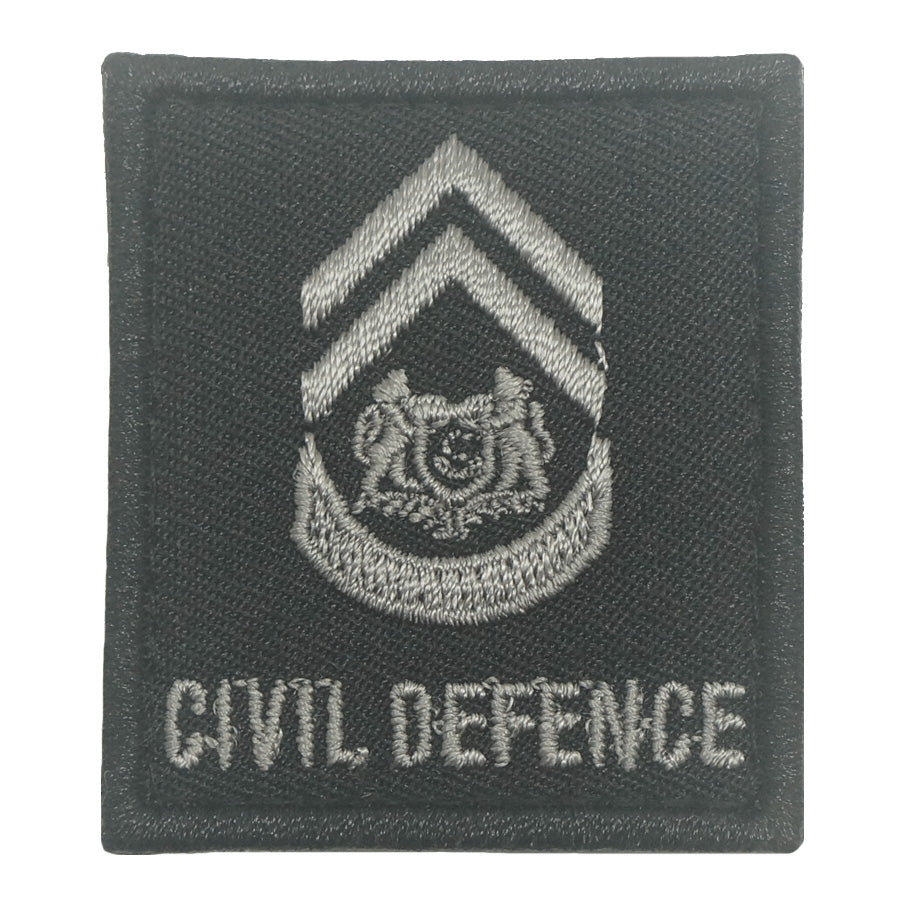 MINI SCDF RANK PATCH BLACK FOLIAGE - WARRANT OFFICER 2 (WO2)