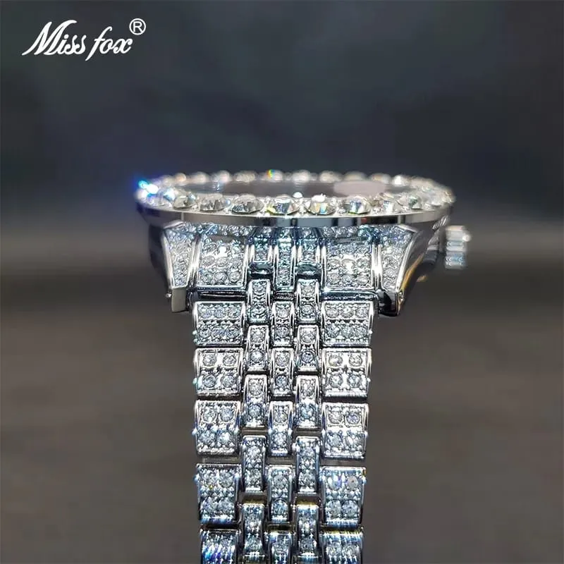 MISSFOX Bling Diamond Quartz Movement Large Women Watch W482432