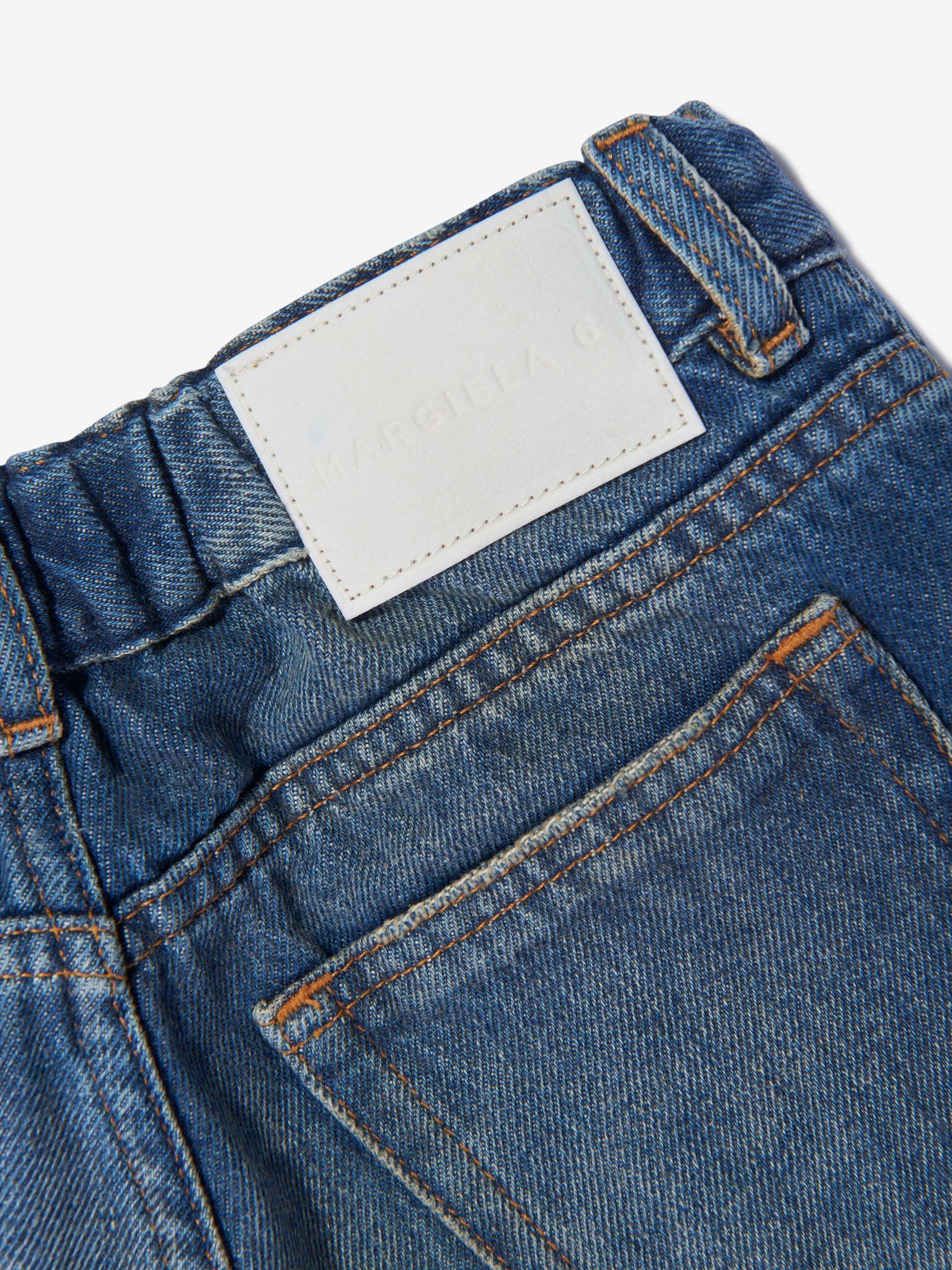 MM6 Maison Margiela Kids Re-Cut Shaded Denim Jacket in Blue