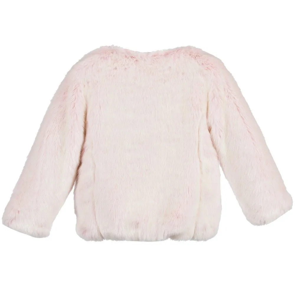 MONNALISA BABY FAUX FUR PINK JACKET COAT 24 MONTHS