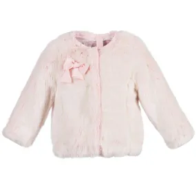 MONNALISA BABY FAUX FUR PINK JACKET COAT 24 MONTHS