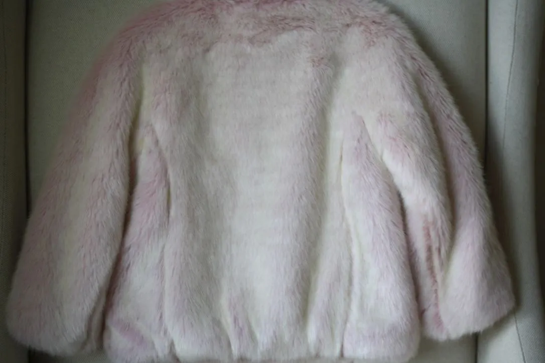 MONNALISA BABY FAUX FUR PINK JACKET COAT 24 MONTHS