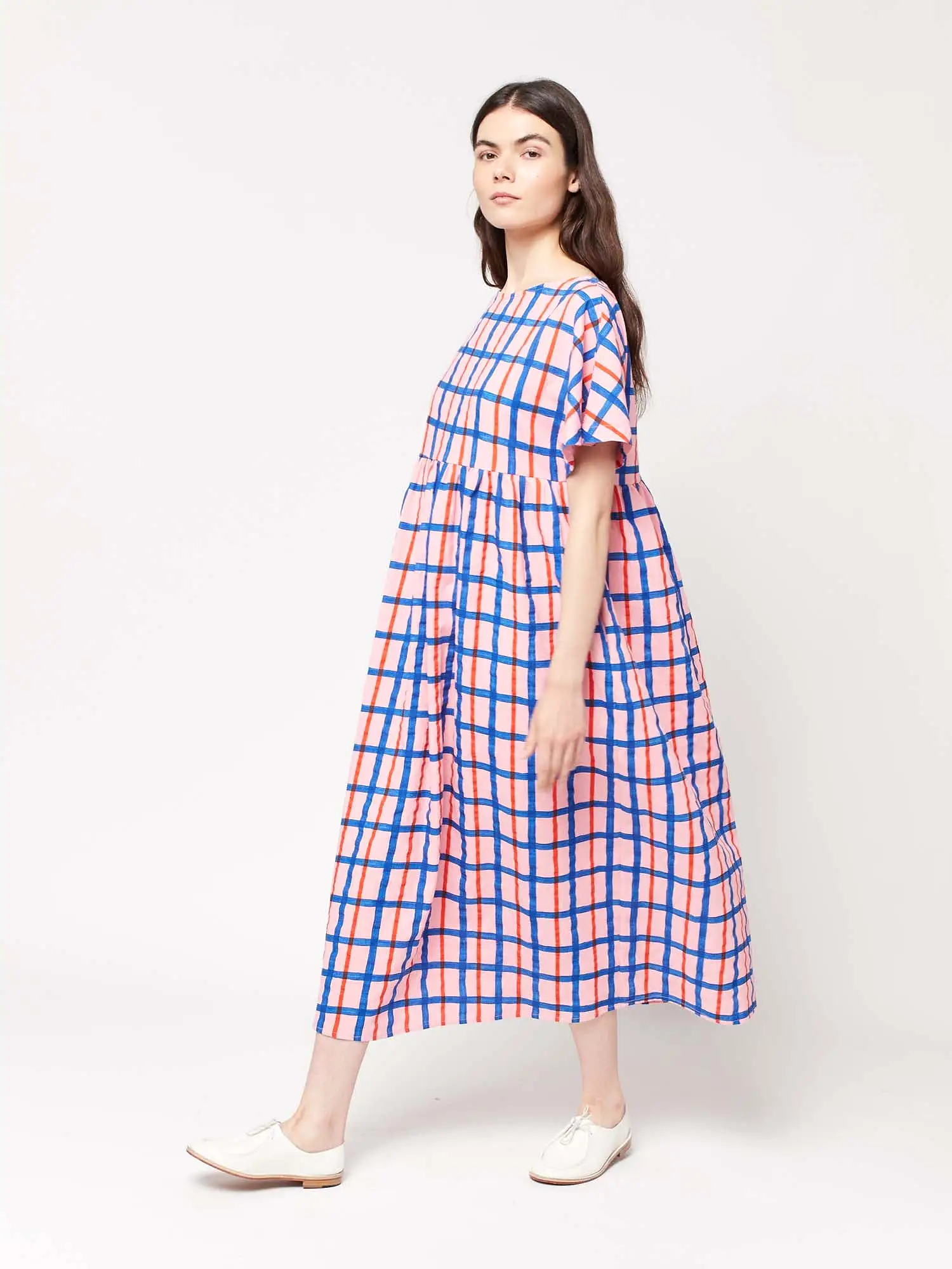 Multicoloured Checked Print Dress