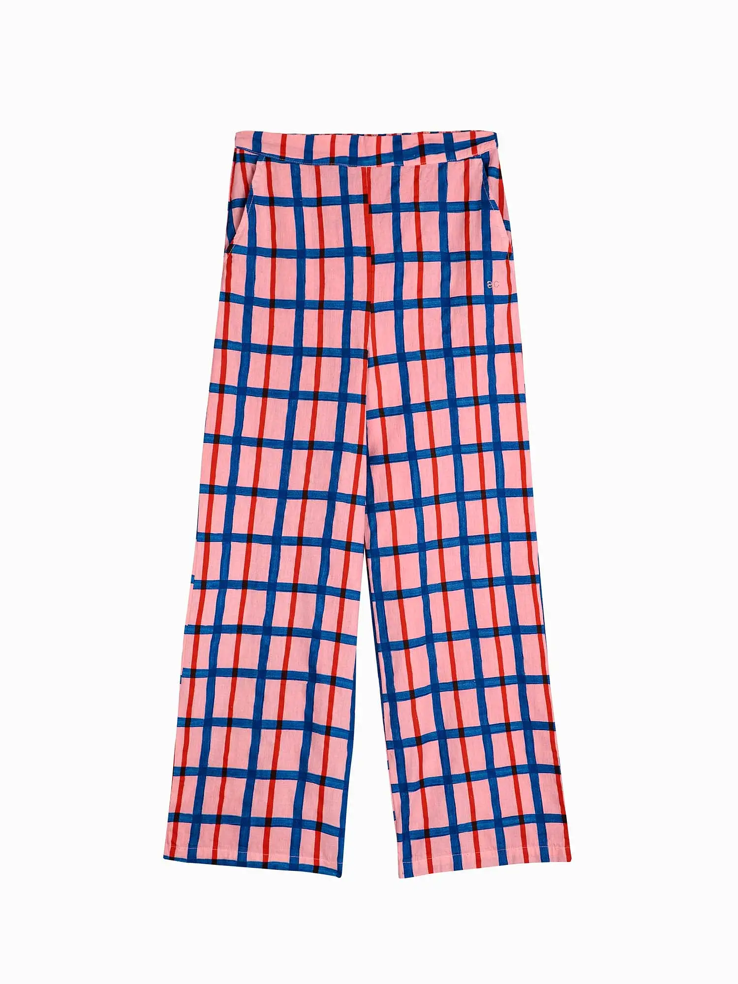 Multicoloured Checked Print Straight Pant