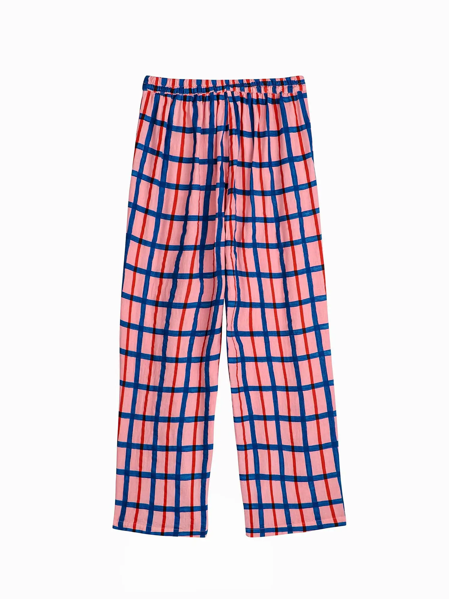 Multicoloured Checked Print Straight Pant