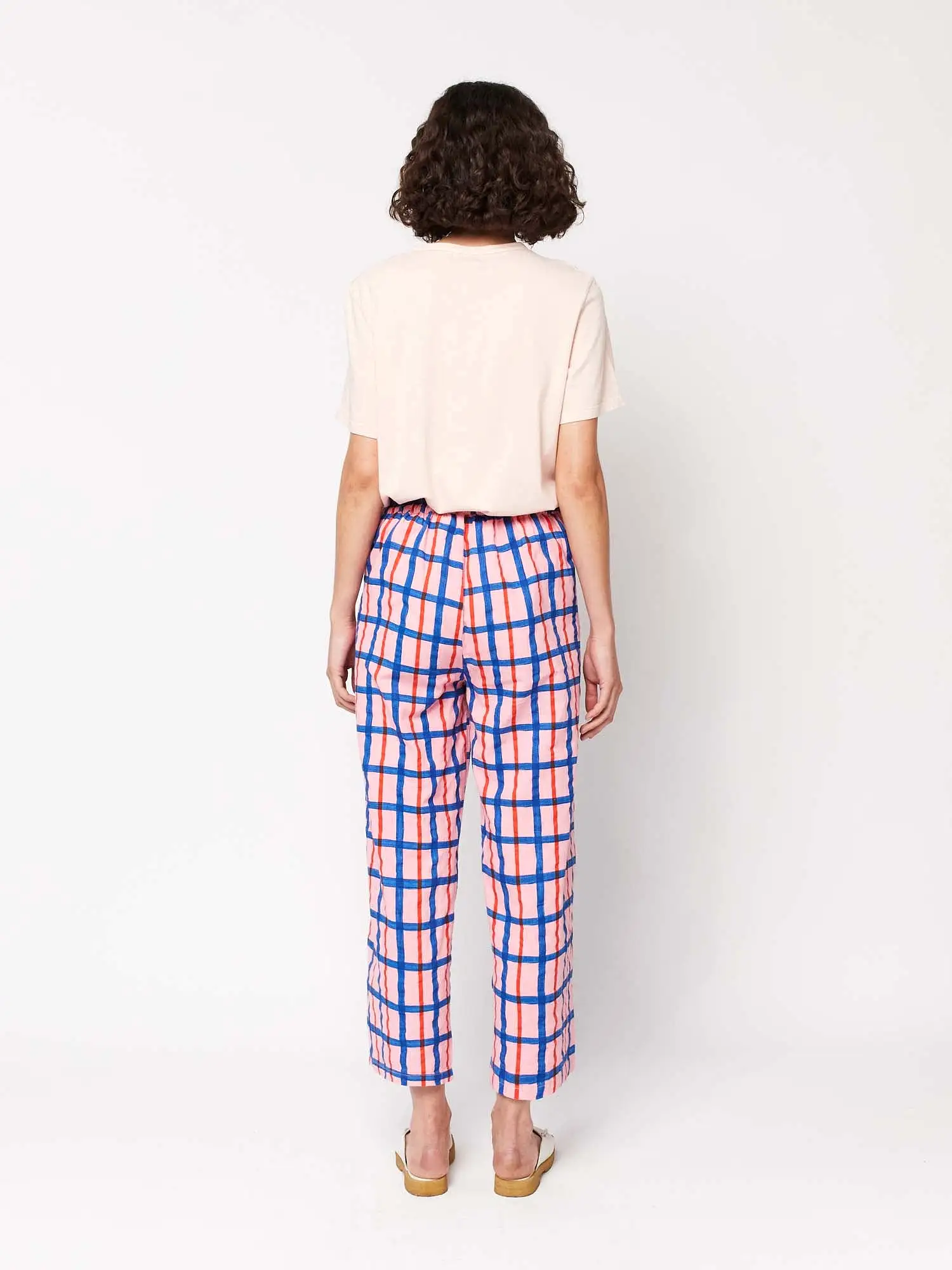 Multicoloured Checked Print Straight Pant