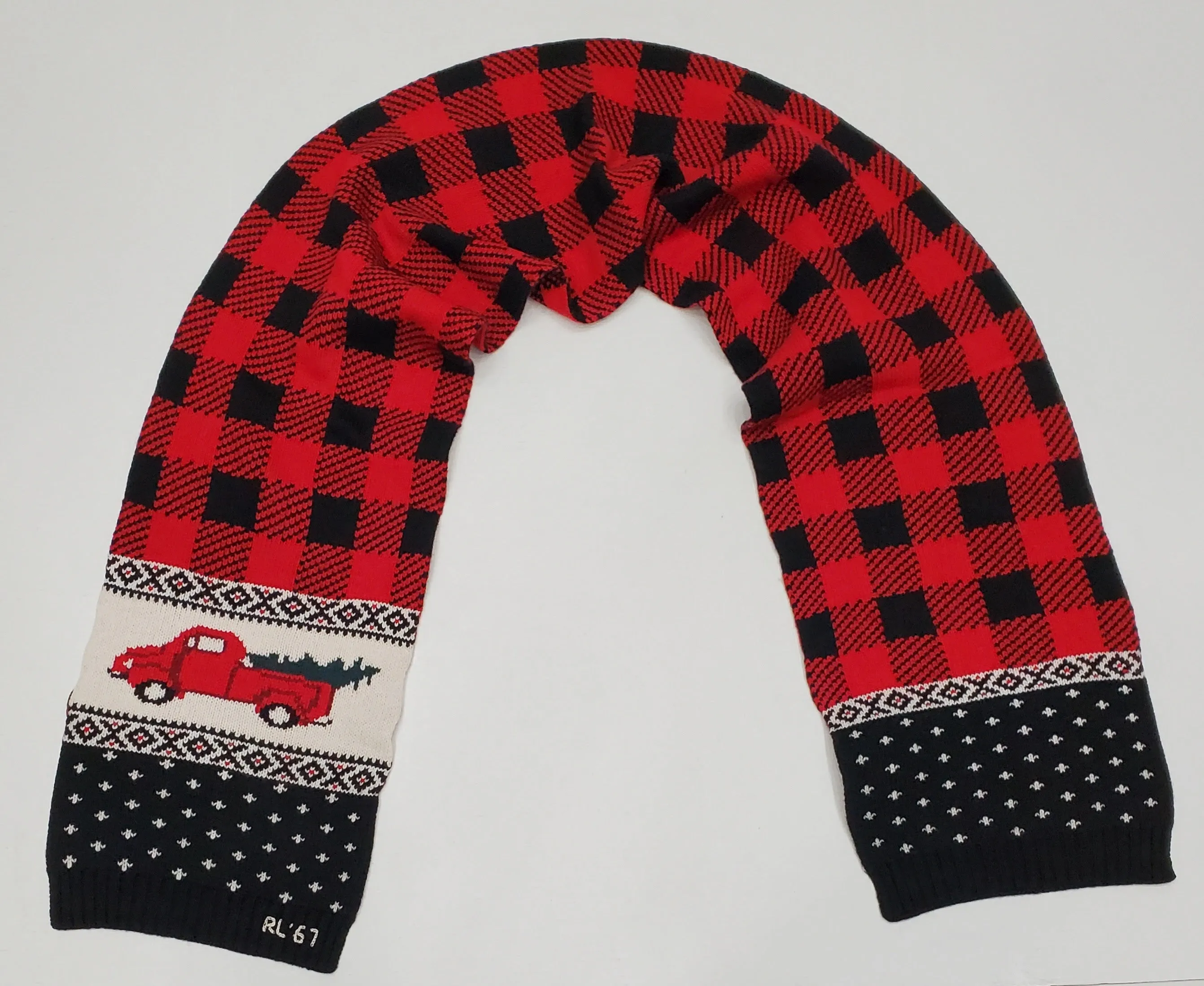 Nwt Polo Ralph Lauren Holiday 92 Pick Up Truck RL67  Scarf