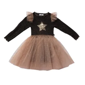 Petite Hailey Girl's FRILL LAYERED TUTU DRESS - Moca