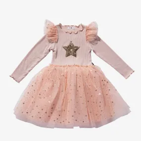 Petite Hailey Girl's FRILL LAYERED TUTU DRESS - PEACH