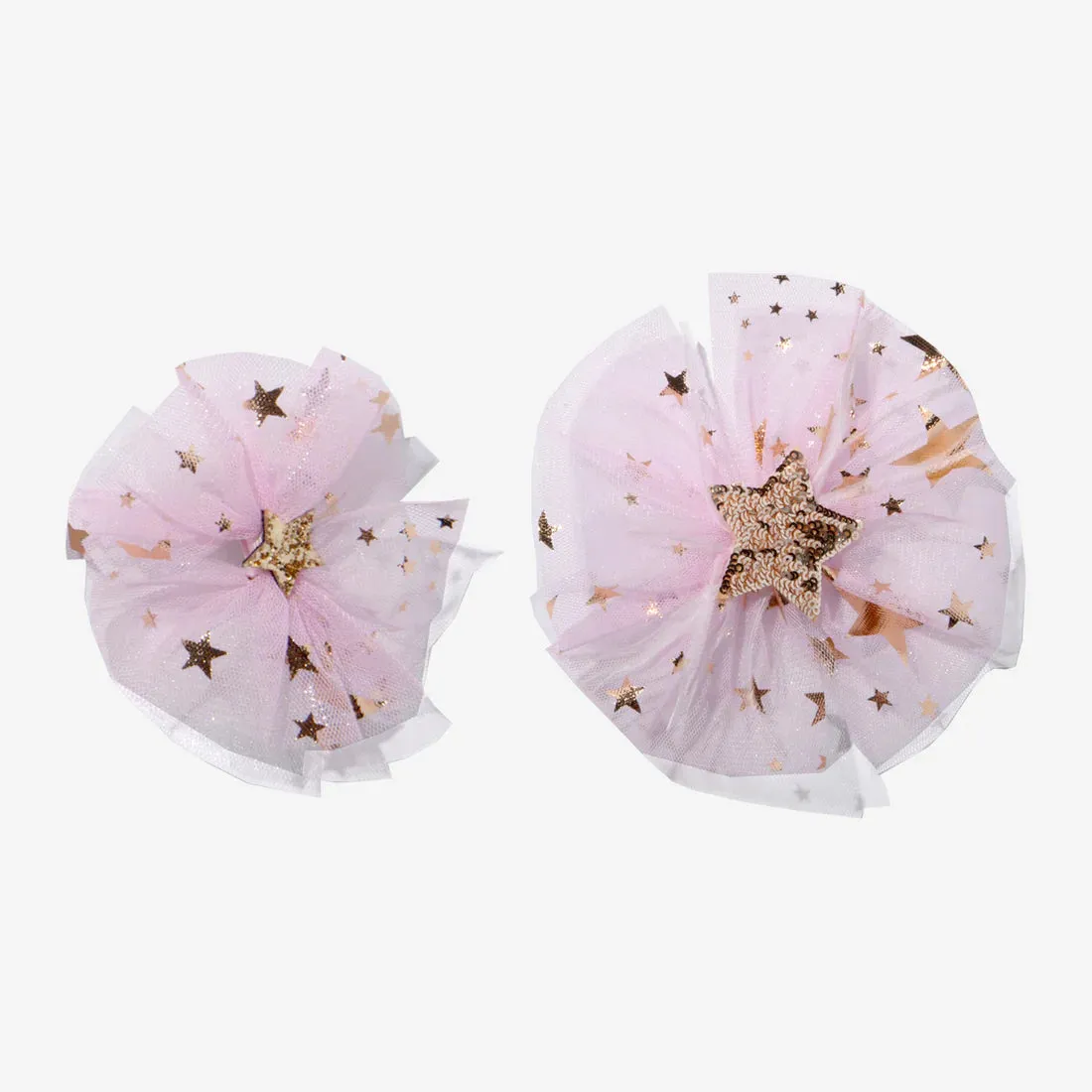 Petite Hailey Girls LAYERED TUTU CLIP - Golden Stars