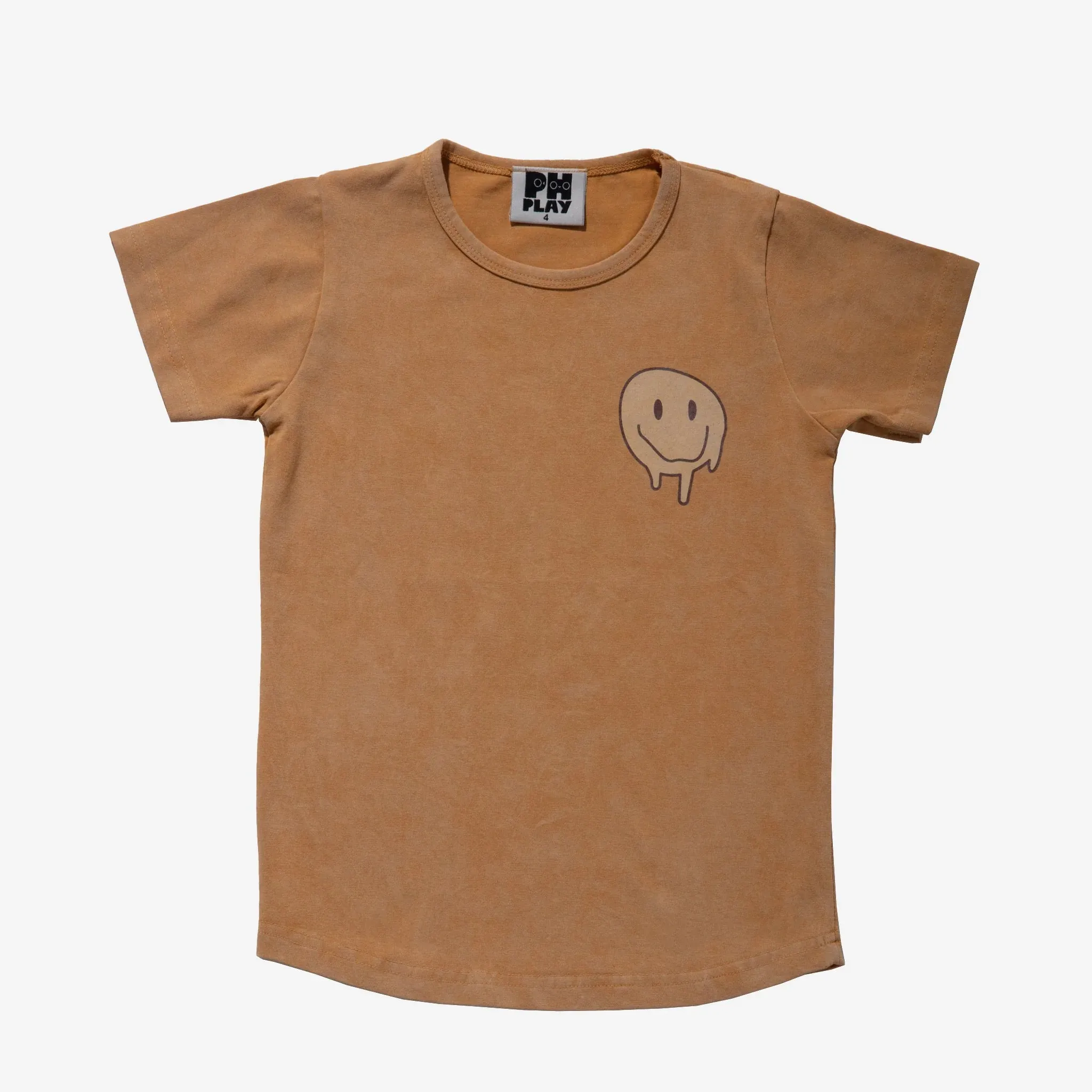 Petite Hailey Kids Acid Washing T-shirt  - Clay