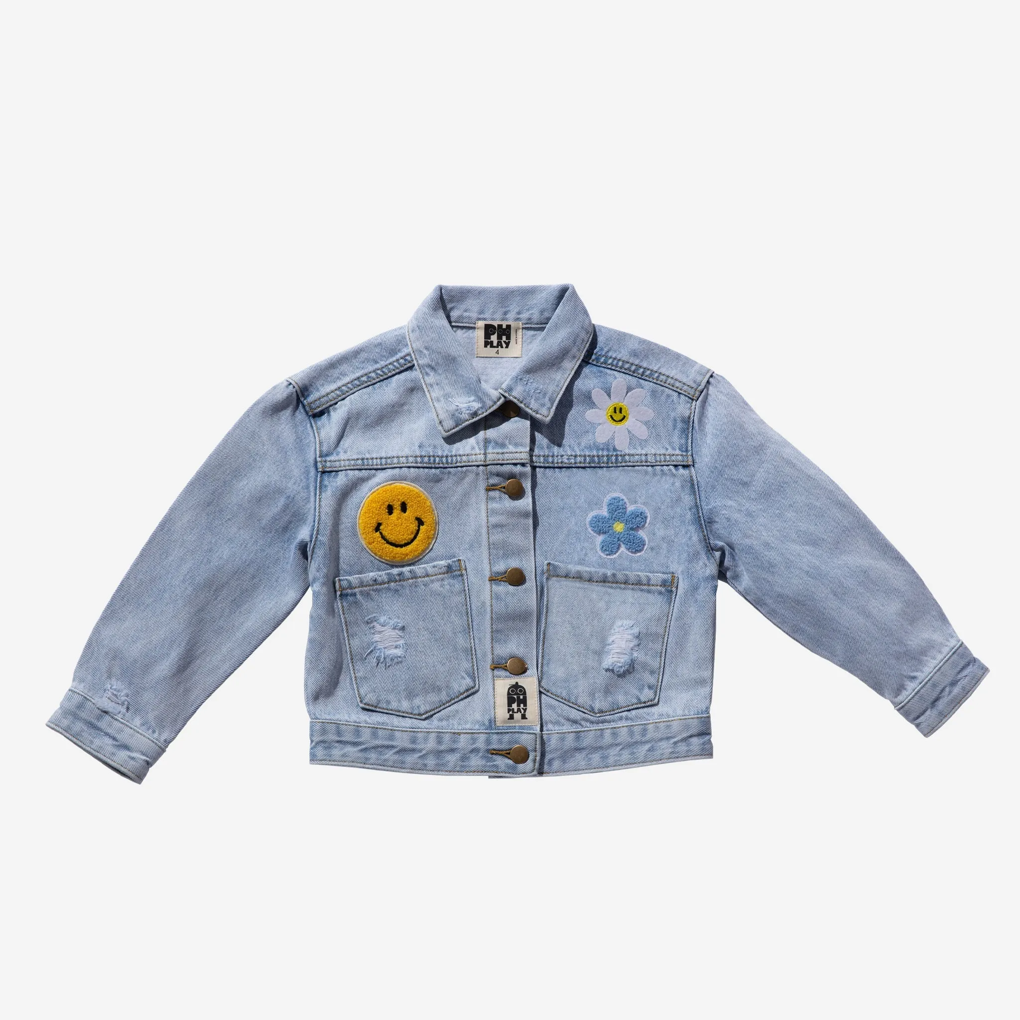 Petite Hailey Kids PATCHED DENIM JACKET - Daisy